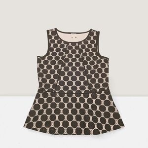 Anthropologie Made in San Francisco Lace Black Top Size XS Peplum Black & White